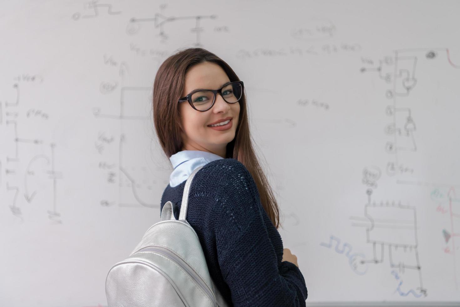 portrait of a young beautiful female student photo