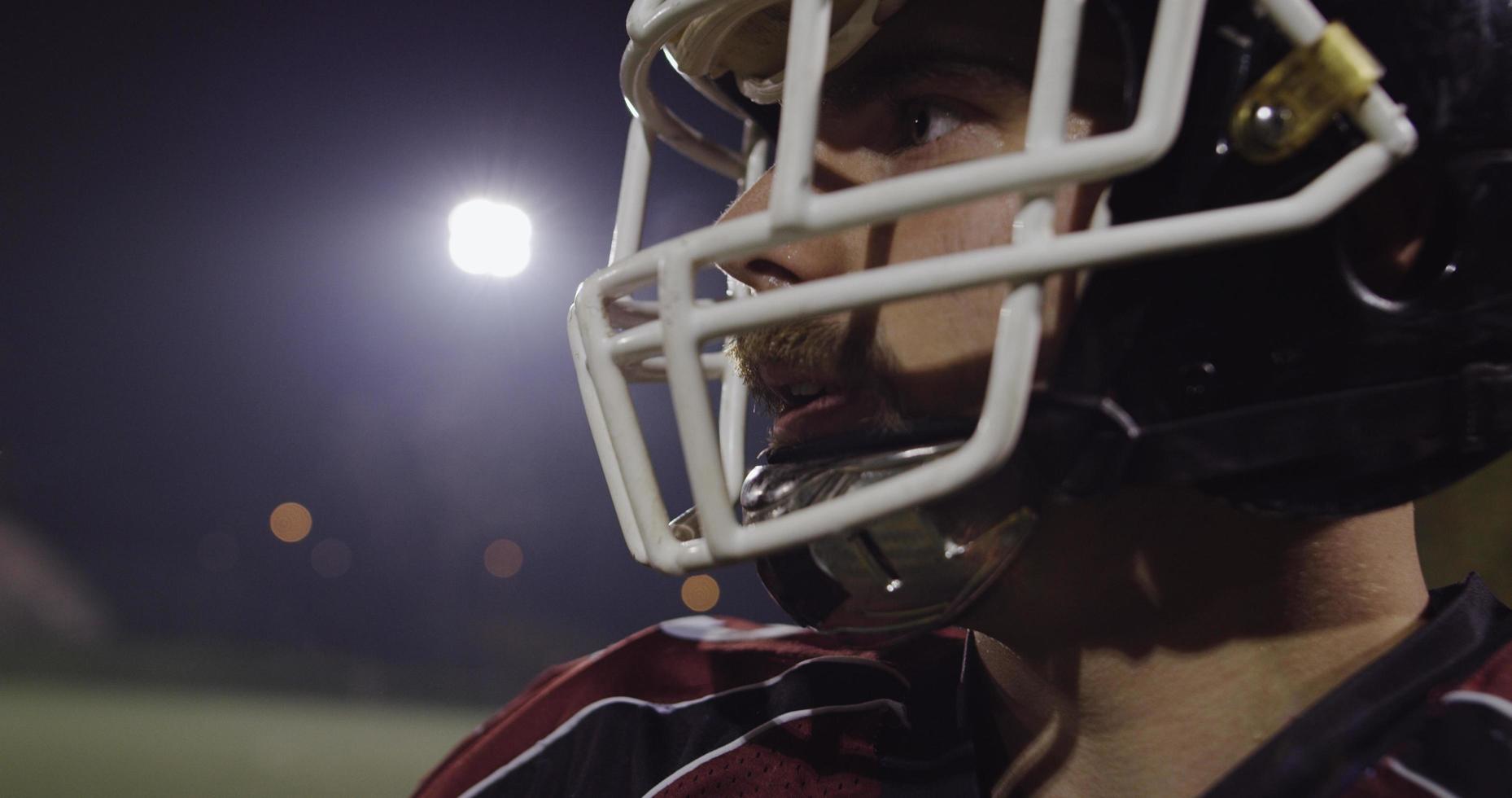 Closeup Portrait Of American Football Player photo