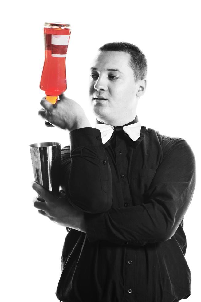 barman portrait isolated on white background photo