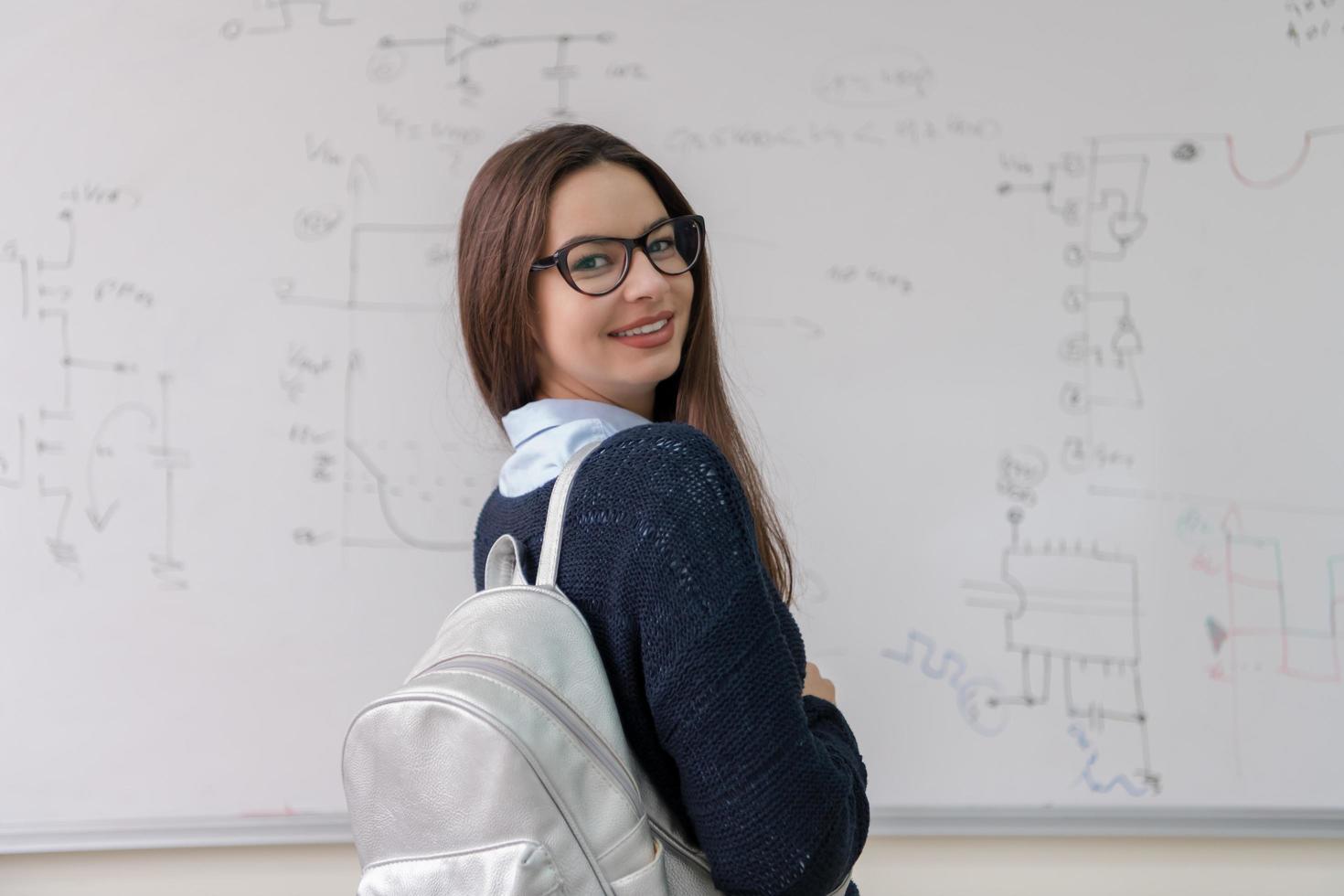 portrait of a young beautiful female student photo