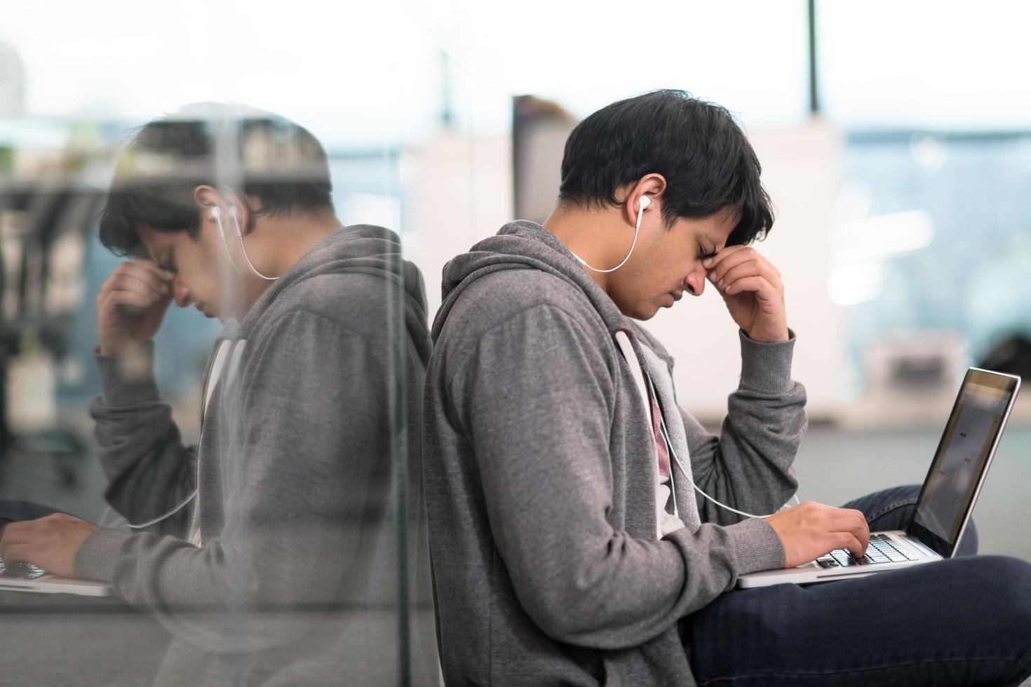 software developer working on the floor photo