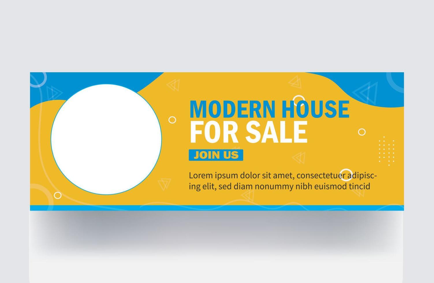 casa moderna en venta portada banner diseño de publicación en redes sociales plantilla de seminario web de negocios vector