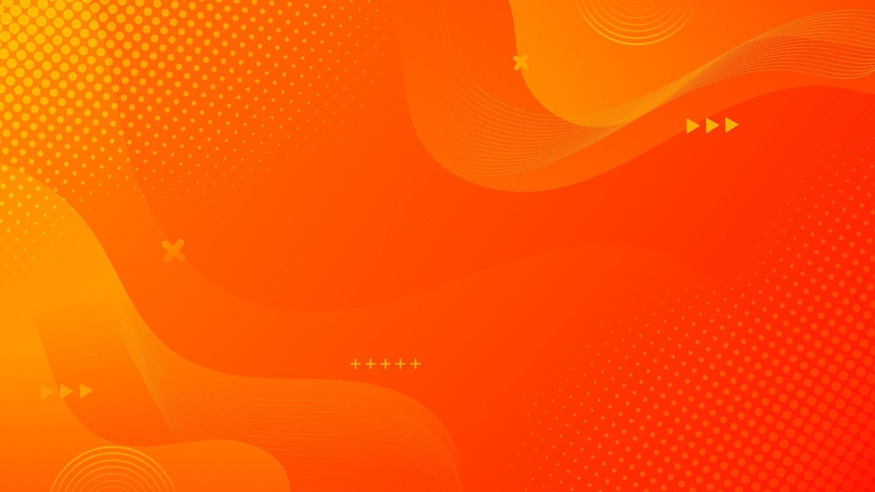 Fondo de onda de fluido naranja abstracto vector