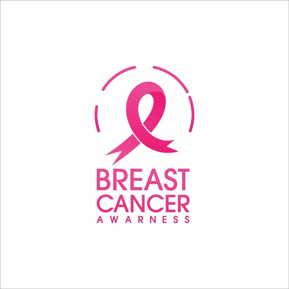 pink ribbon breast cancer icon vector