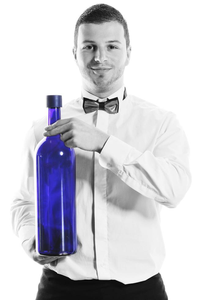 barman portrait isolated on white background photo