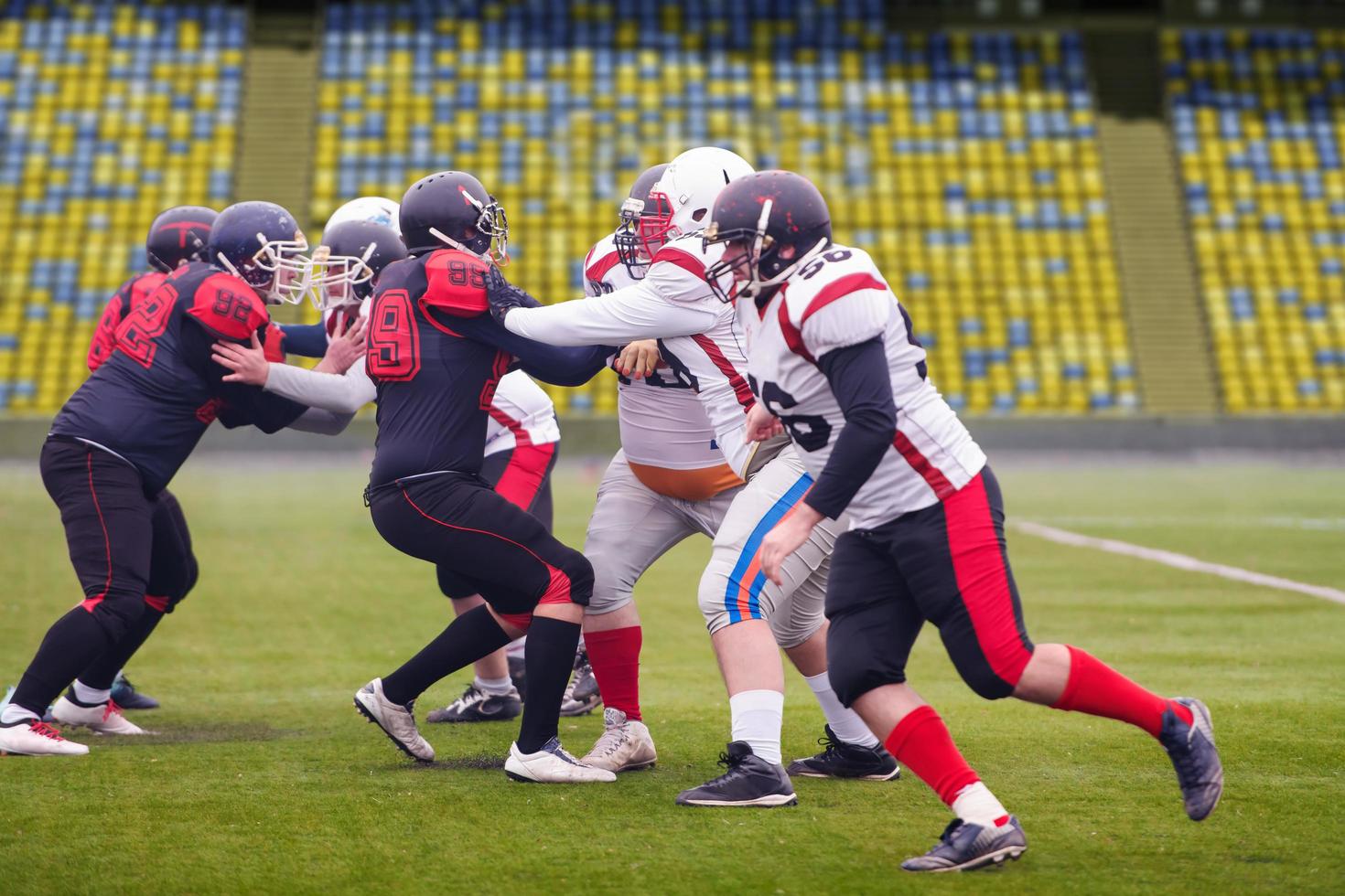 training match of professional american football players photo