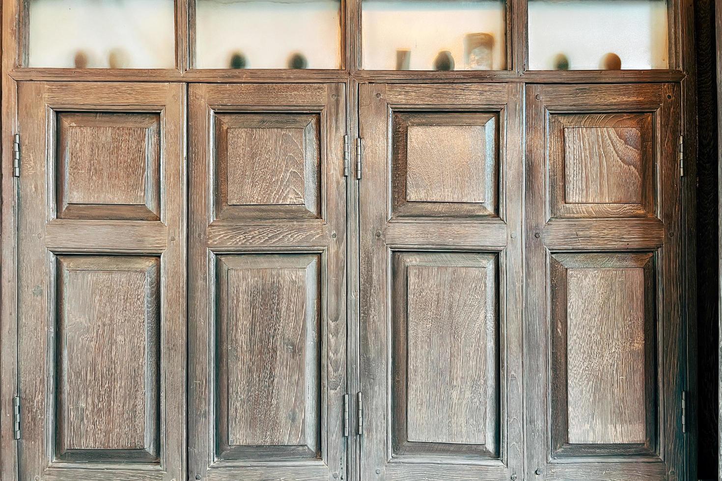 Close up of old vintage style and antique wooden window in Thailand. photo