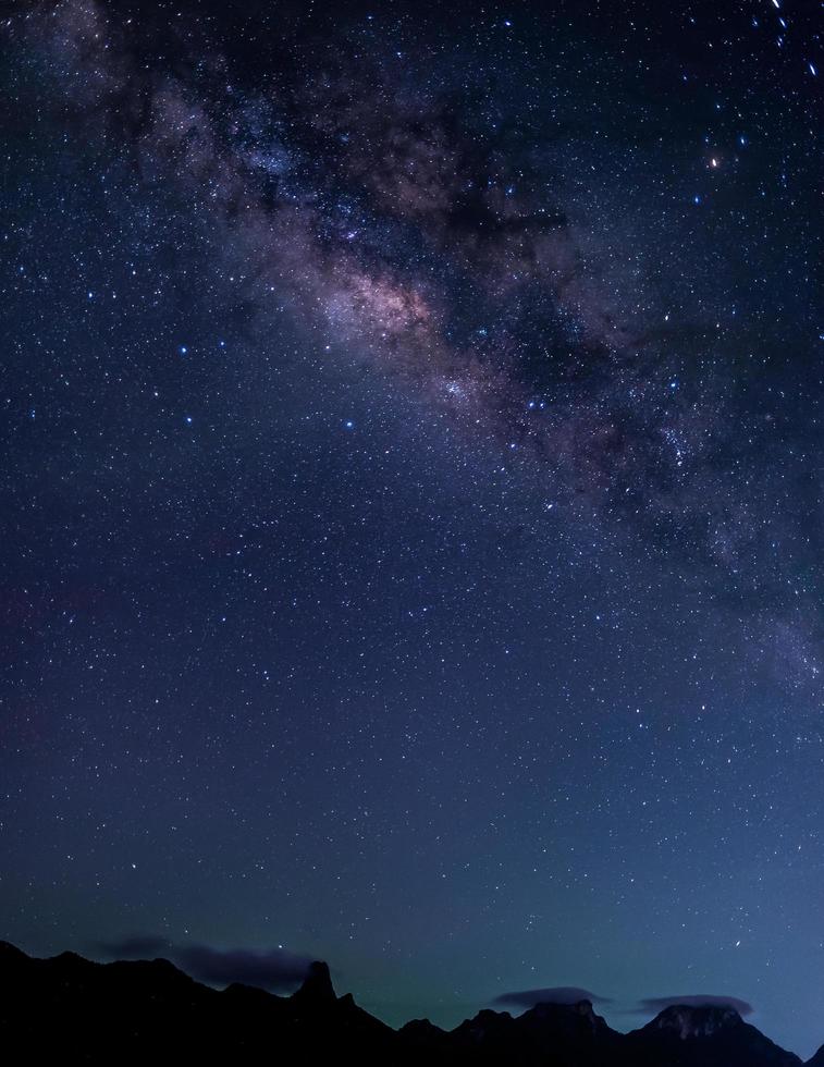 Milky Way Galaxy and Stars in Night Sky from Khao Sam Roi Yod National Park, Thailand photo