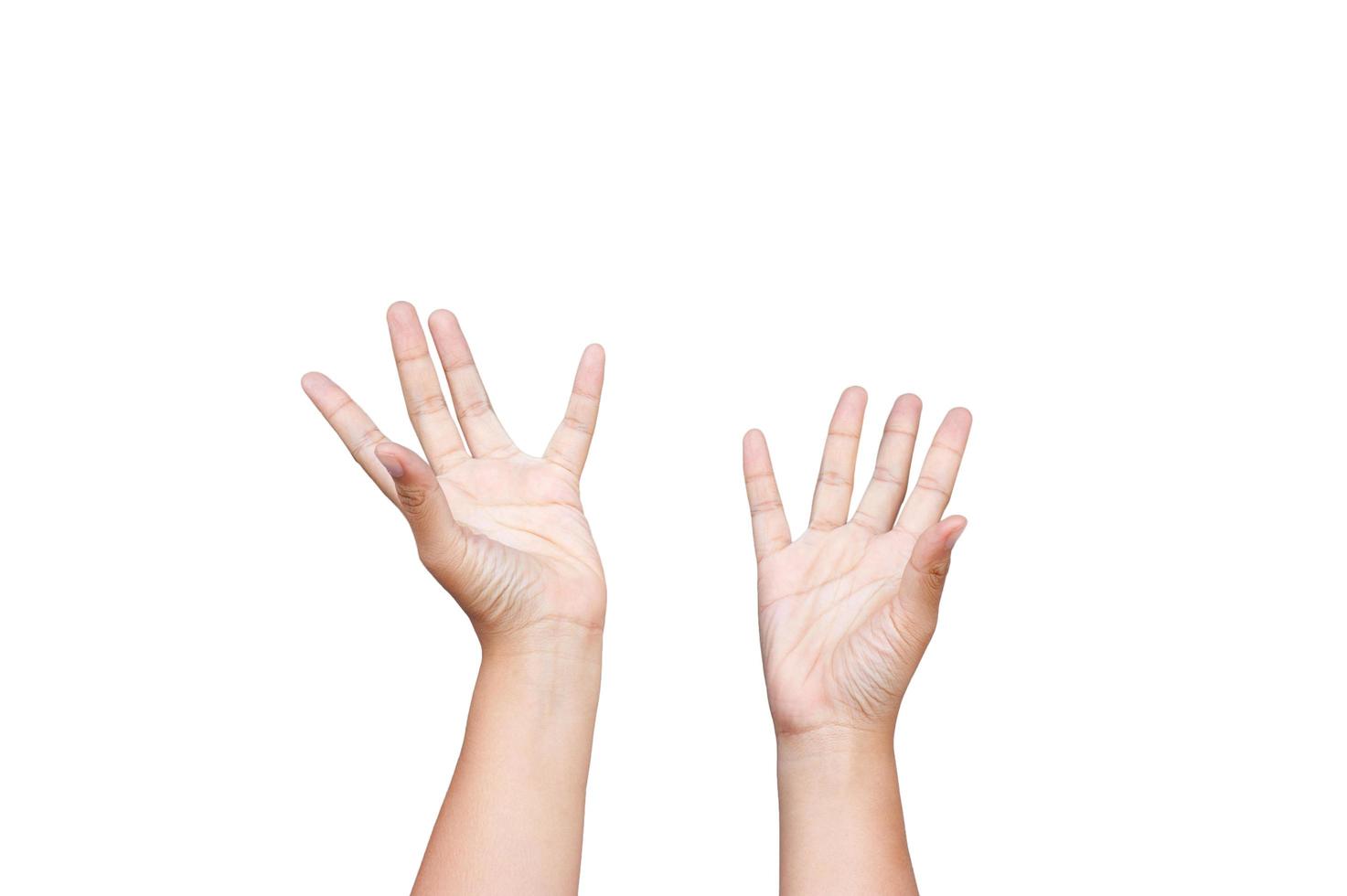 hand sign isolated on white background photo