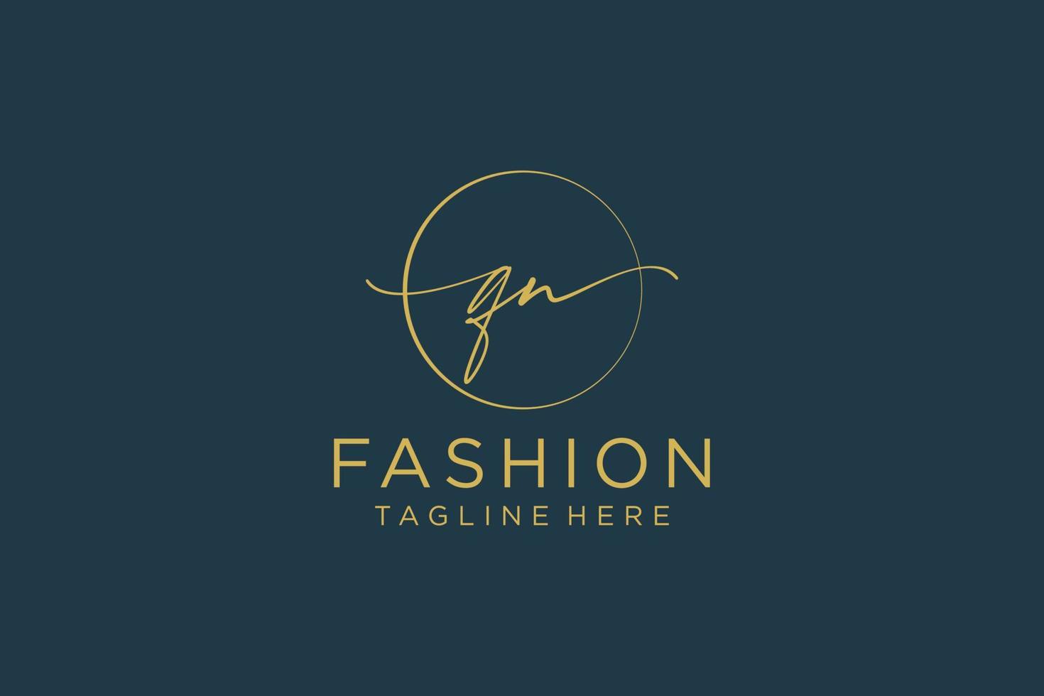 initial QN Feminine logo beauty monogram and elegant logo design, handwriting logo of initial signature, wedding, fashion, floral and botanical with creative template. vector