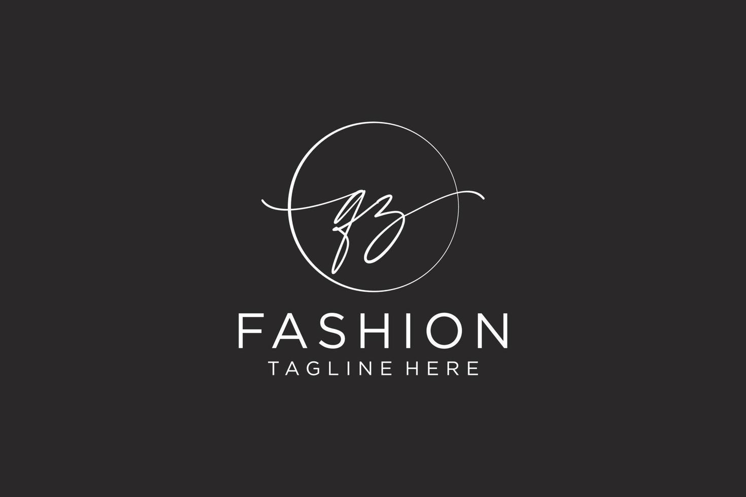 initial QZ Feminine logo beauty monogram and elegant logo design, handwriting logo of initial signature, wedding, fashion, floral and botanical with creative template. vector