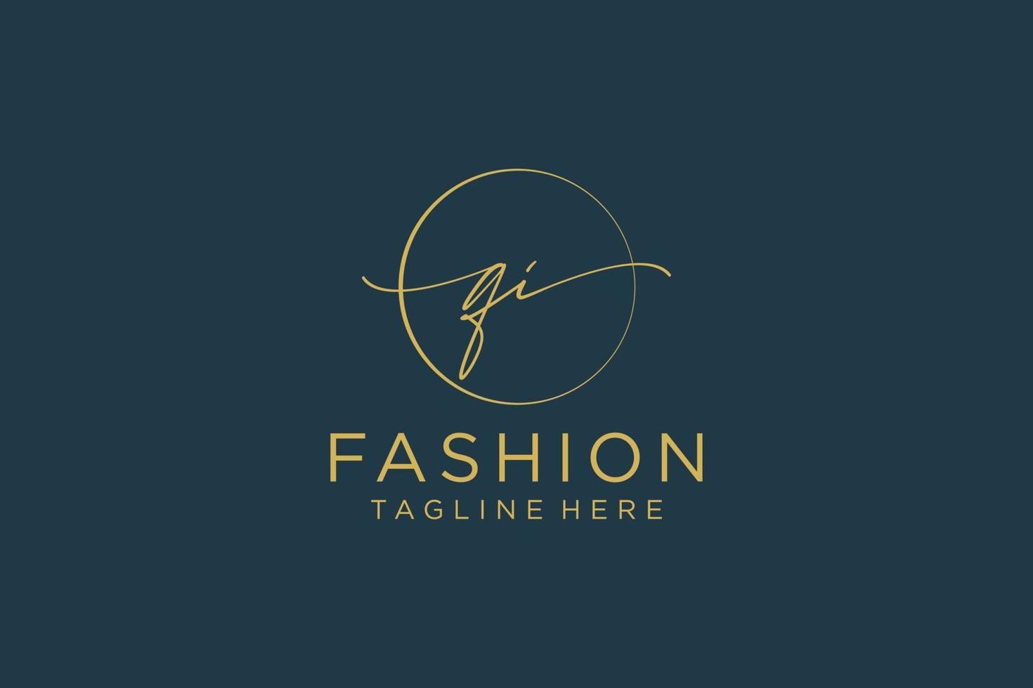 initial QI Feminine logo beauty monogram and elegant logo design, handwriting logo of initial signature, wedding, fashion, floral and botanical with creative template. vector