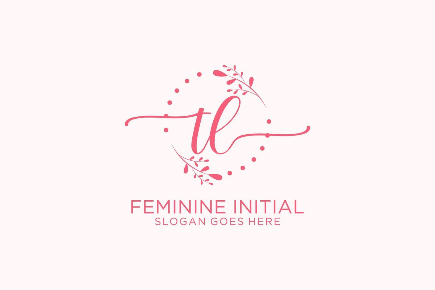 Initial TL beauty monogram and elegant logo design handwriting logo of initial signature, wedding, fashion, floral and botanical with creative template. vector