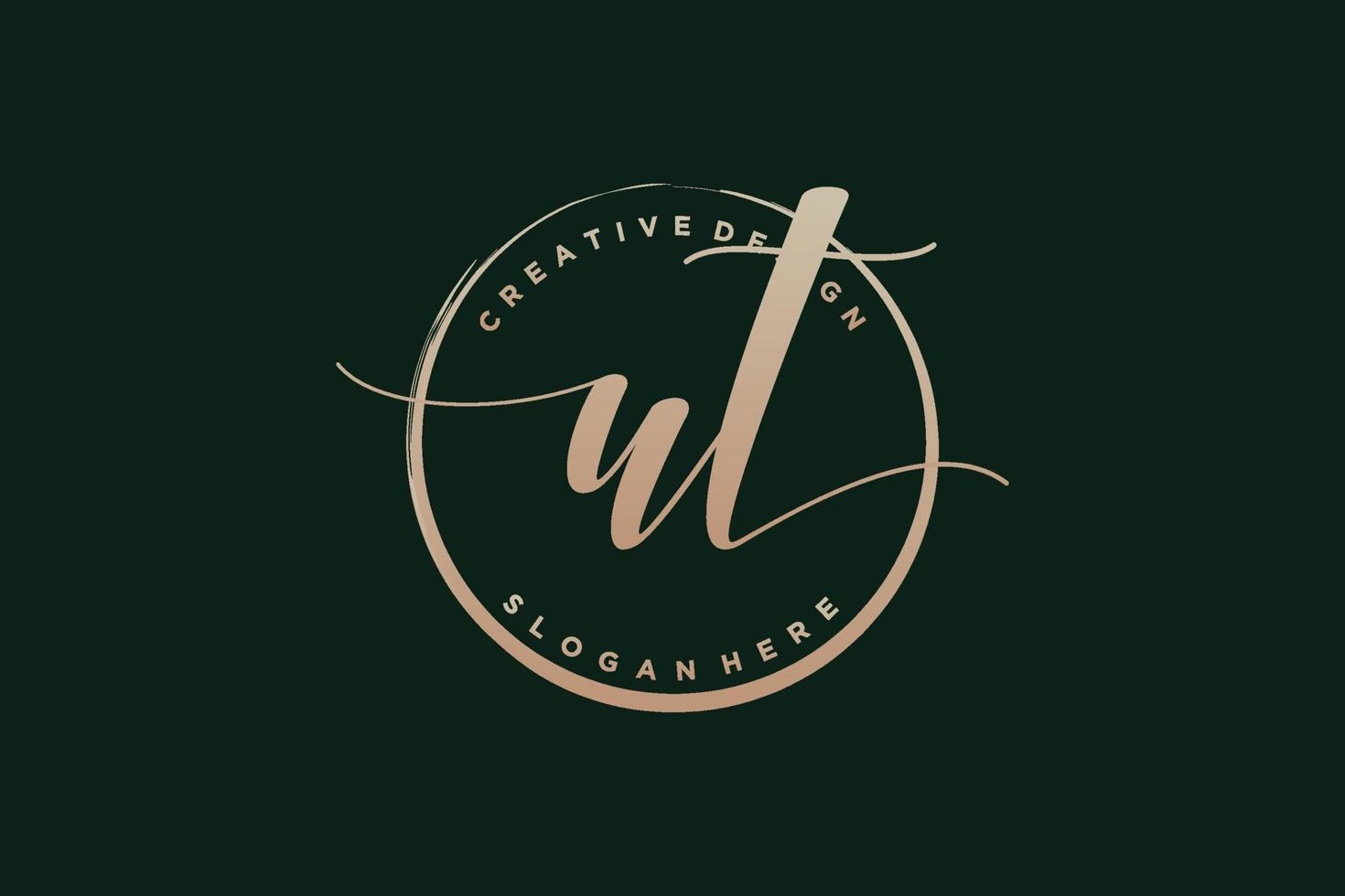 Initial UT handwriting logo with circle template vector signature, wedding, fashion, floral and botanical with creative template.