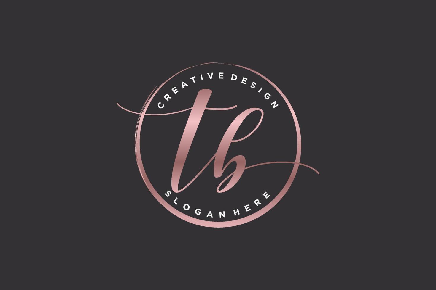 Initial TB handwriting logo with circle template vector signature, wedding, fashion, floral and botanical with creative template.