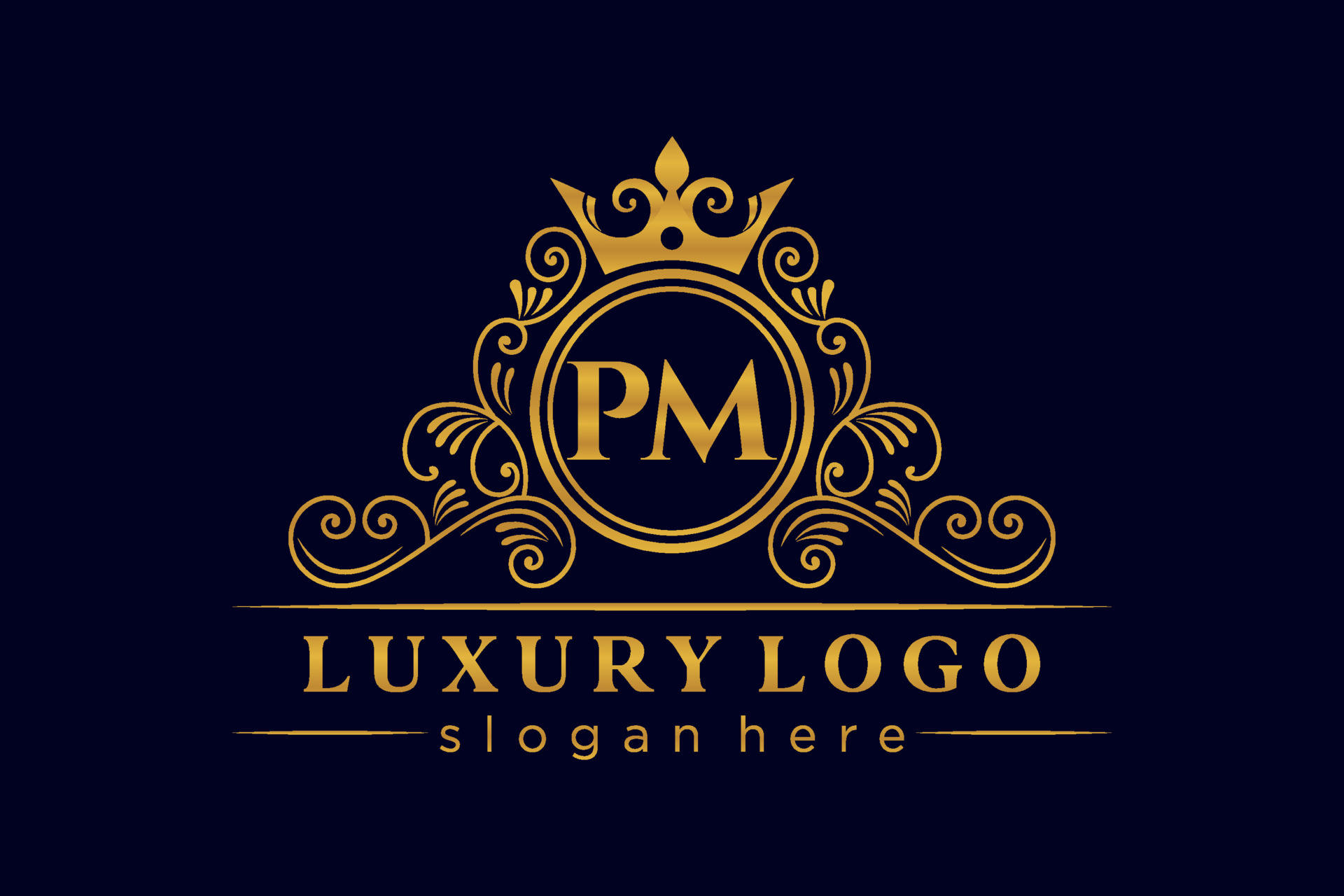 Premium Vector  Luxury feminine initial letter pm logo design