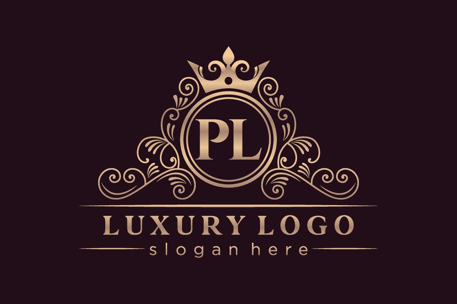 pl letra inicial oro caligráfico femenino floral dibujado a mano monograma heráldico antiguo estilo vintage diseño de logotipo de lujo vector premium