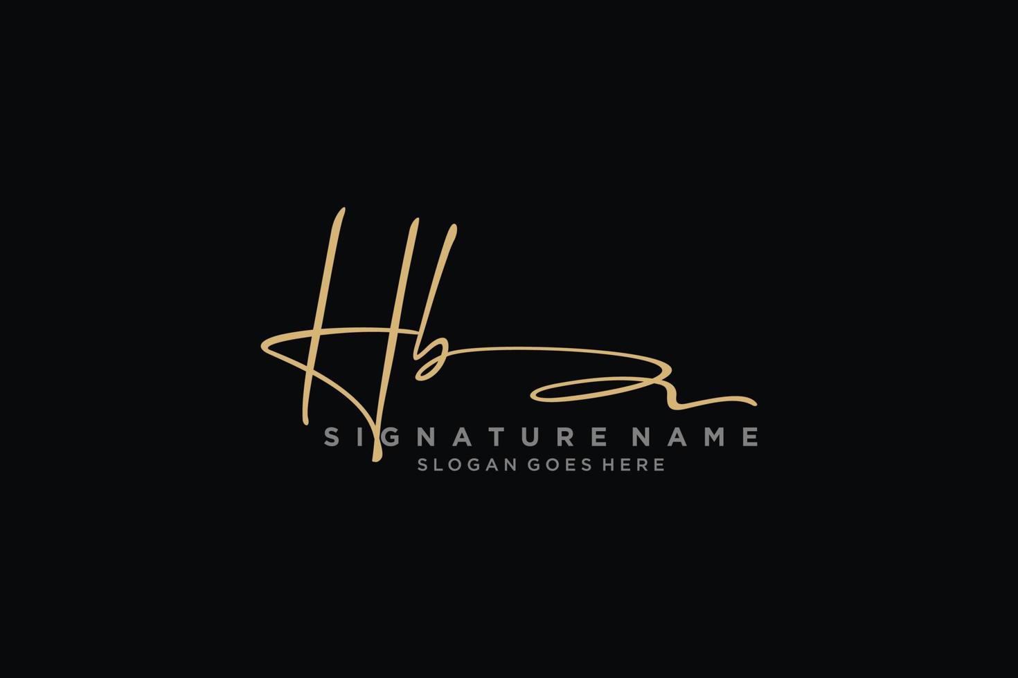 Initial HB Letter Signature Logo Template elegant design logo Sign Symbol template vector icon