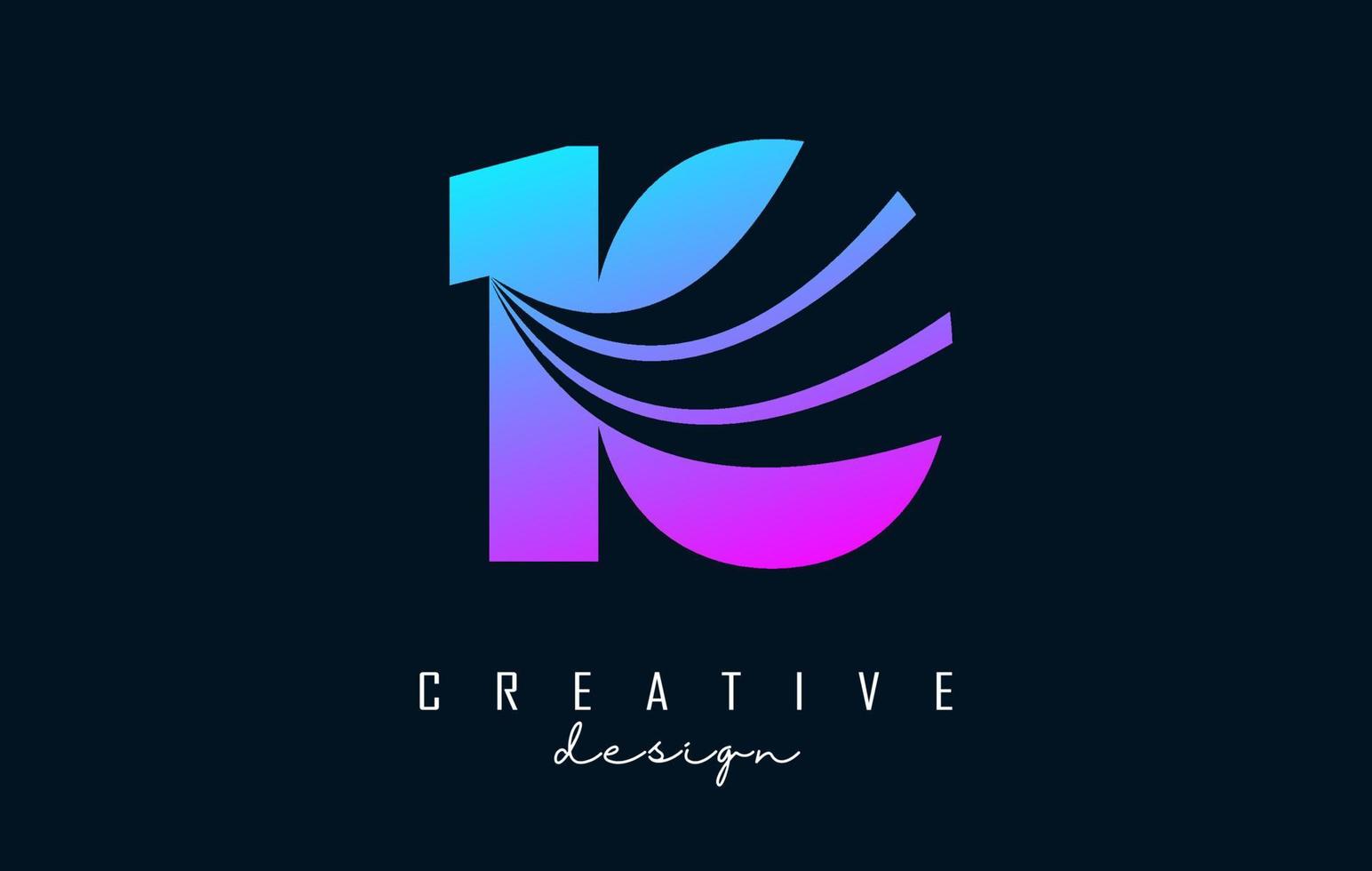 Colorful Creative number 10 logo with leading lines and road concept design. Number with geometric design. vector