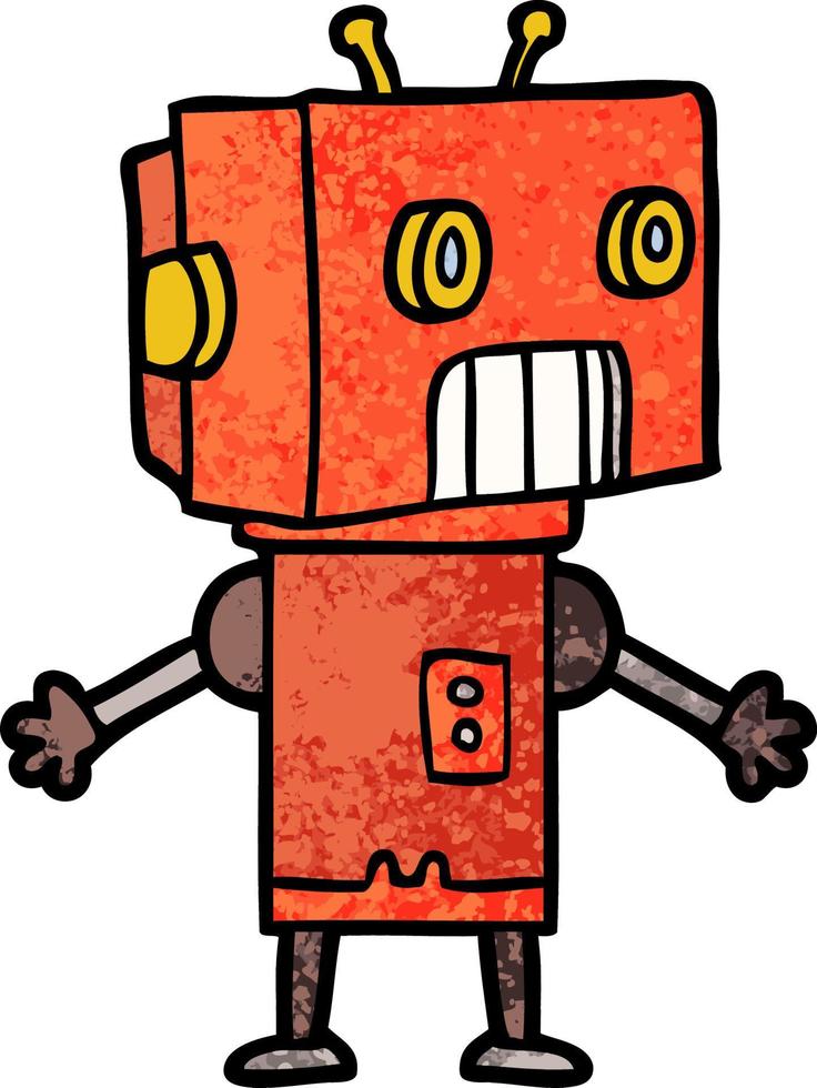 Vector robot character in cartoon style