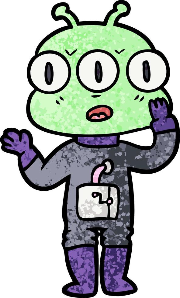 Vector alien character in cartoon style
