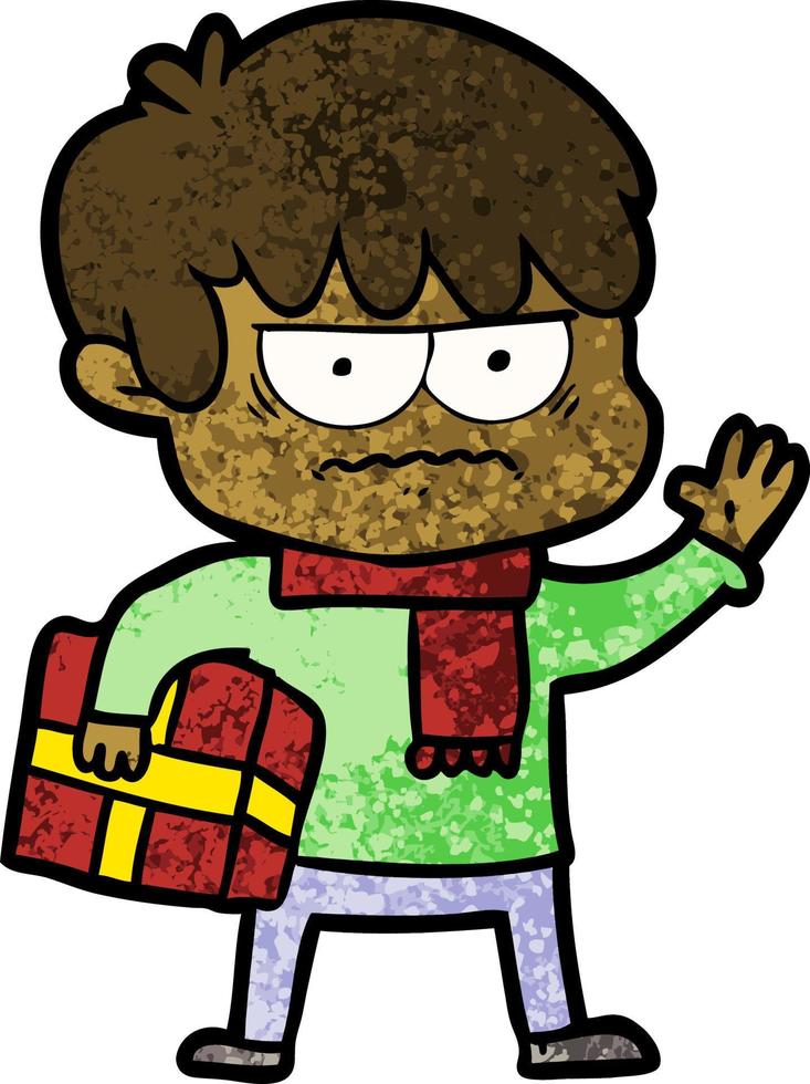 personaje de hombre vectorial en estilo de dibujos animados vector