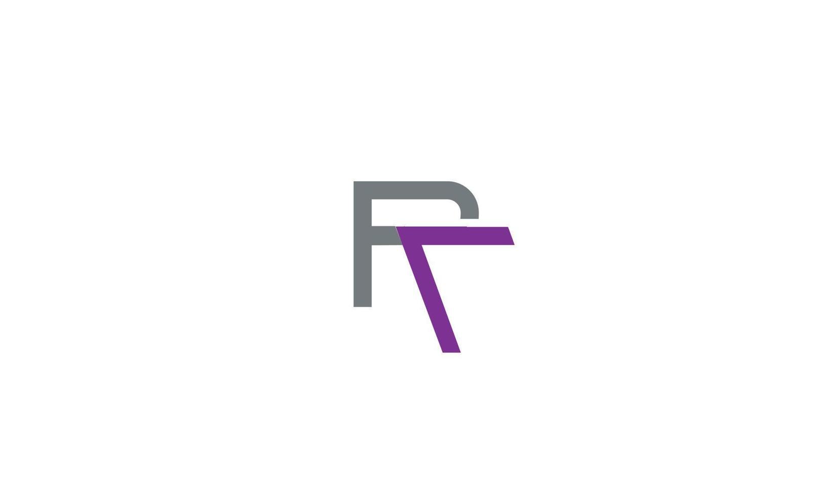 alfabeto letras iniciales monograma logo rt, tr, r y t vector