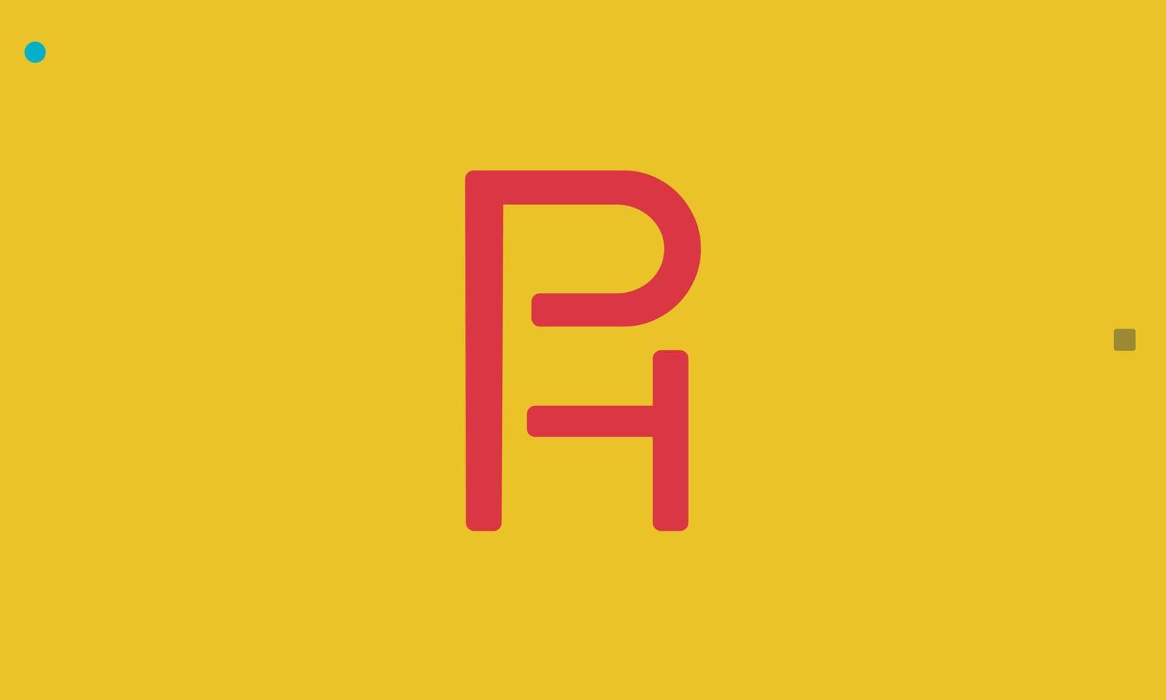 alfabeto letras iniciales monograma logo ph, hp, p y h vector
