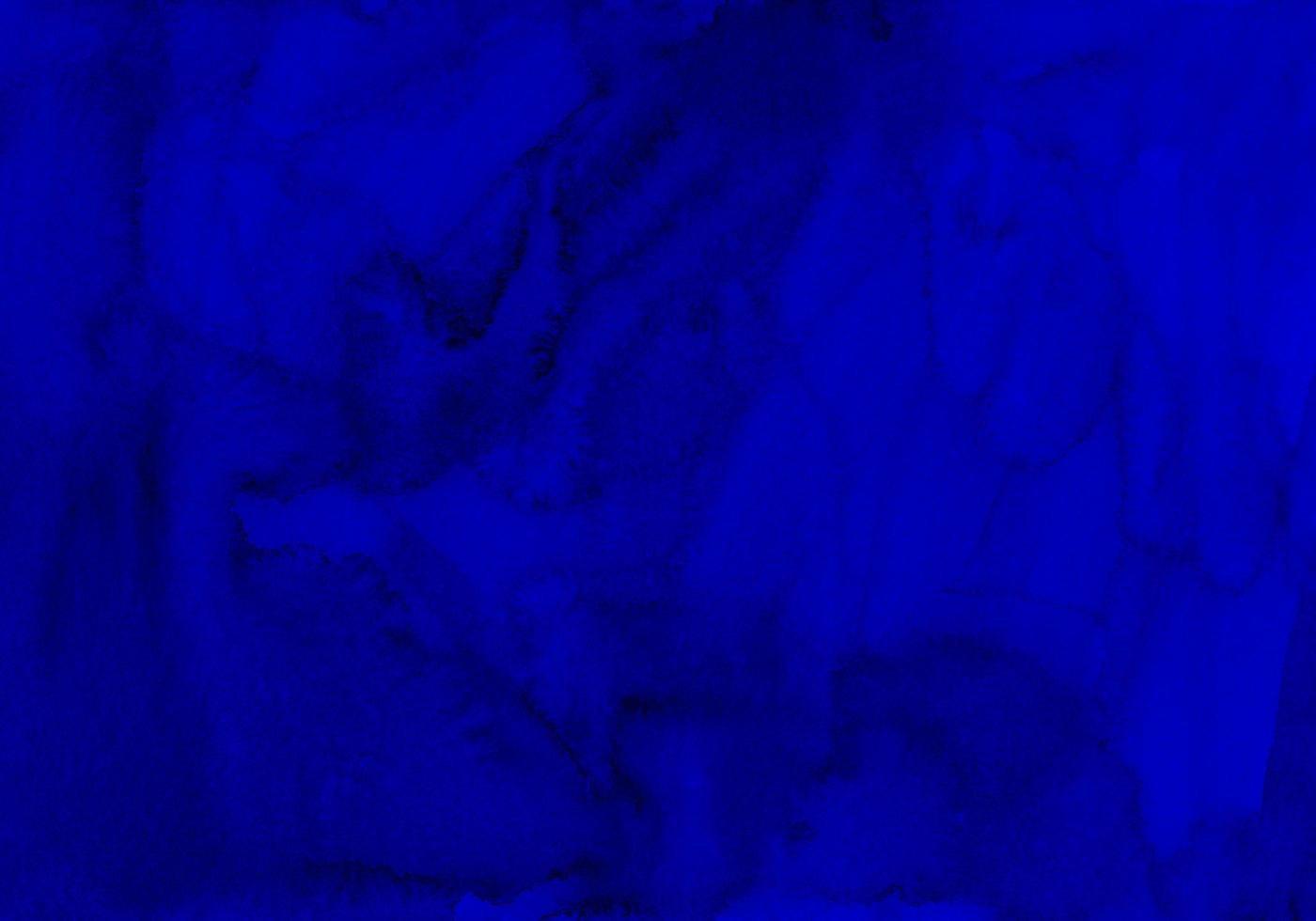 Watercolor dark blue background texture. Watercolour abstract deep ocean backdrop. Horizontal trendy template. Stains on paper. photo