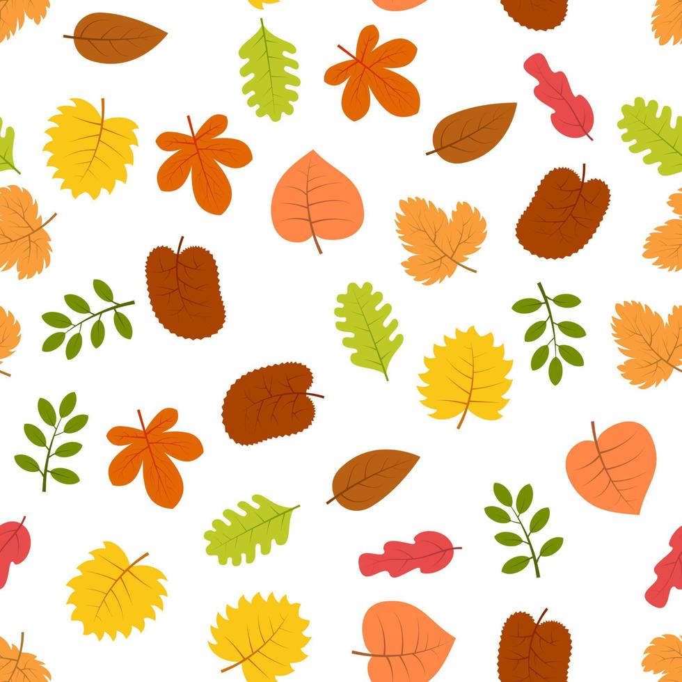 Seamless pattern with autumn leaves. Vector illustration.