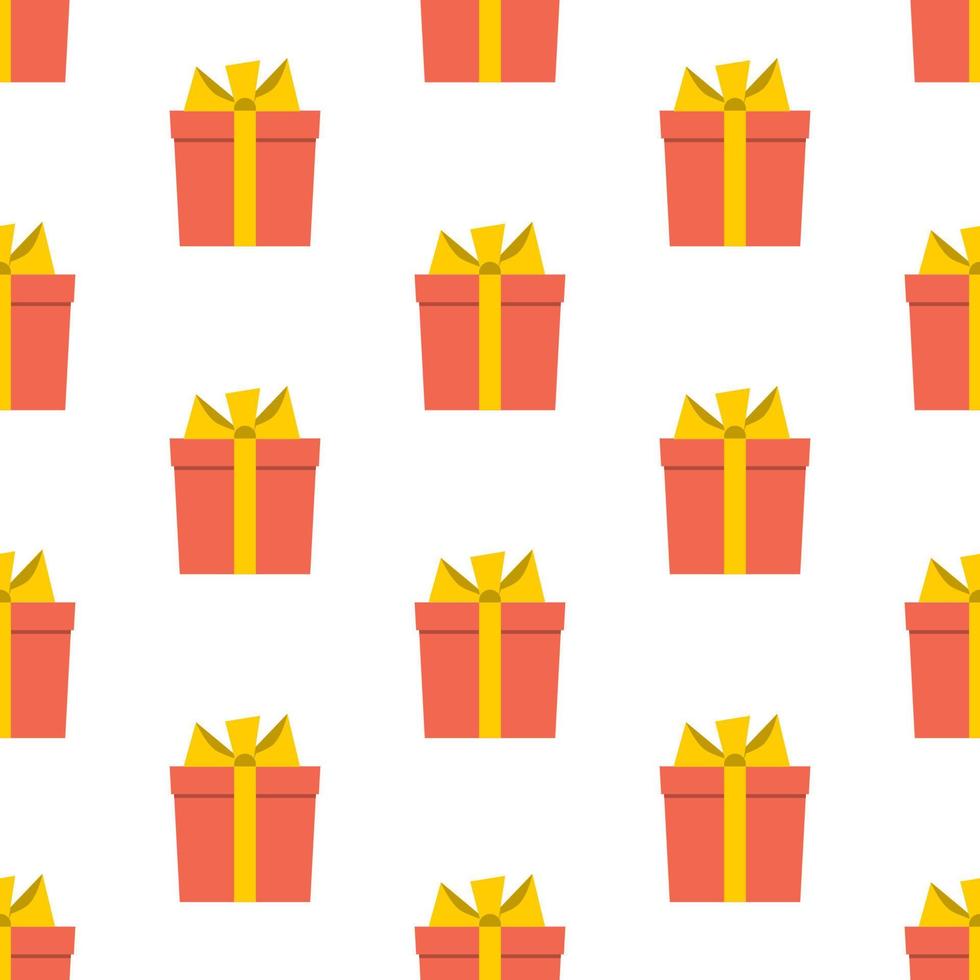 Seamless pattern with gift boxes on white background. Vector illustration