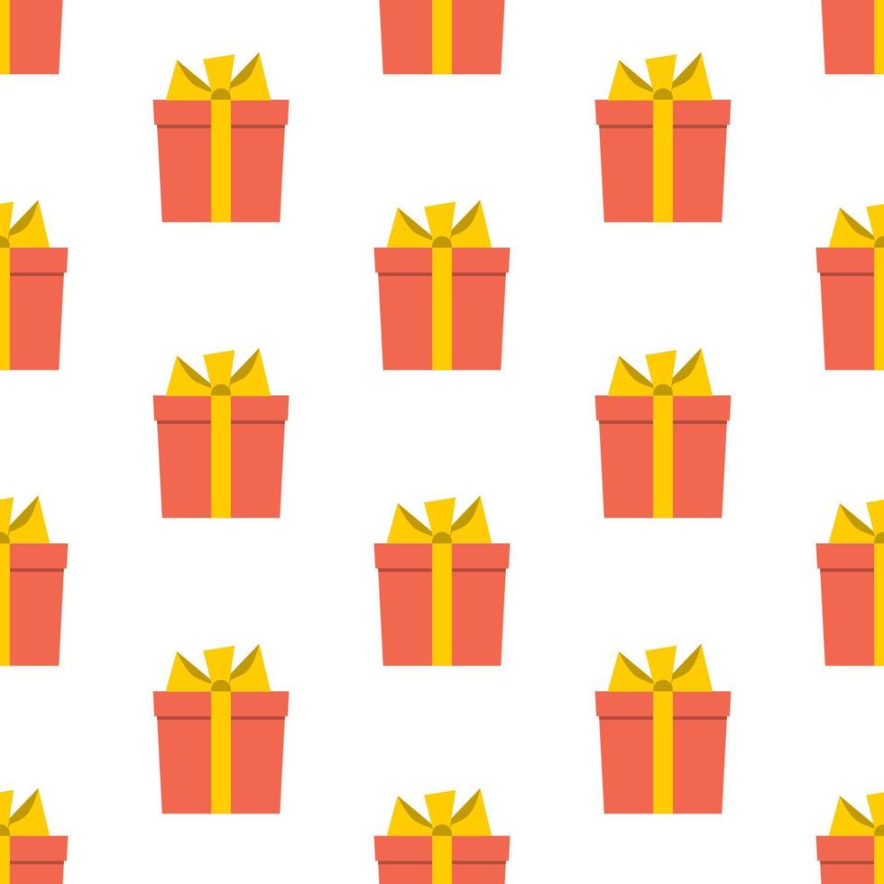 Seamless pattern with gift boxes on white background. Vector illustration