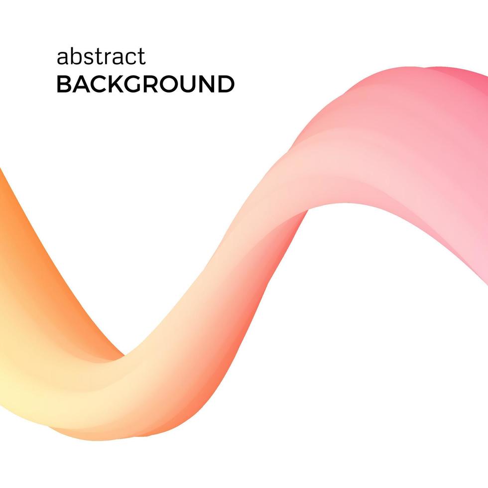 Color abstract composition of the orange watercolor waves. Vector abstract colorful background with bent dynamic form.