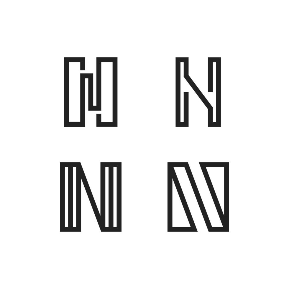 Set of Logo Designs Starting With the Letter N, Suitable for People's Names or Business Names vector