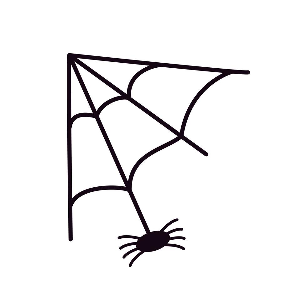 ilustración de vector de telaraña, icono de halloween aislado en blanco.