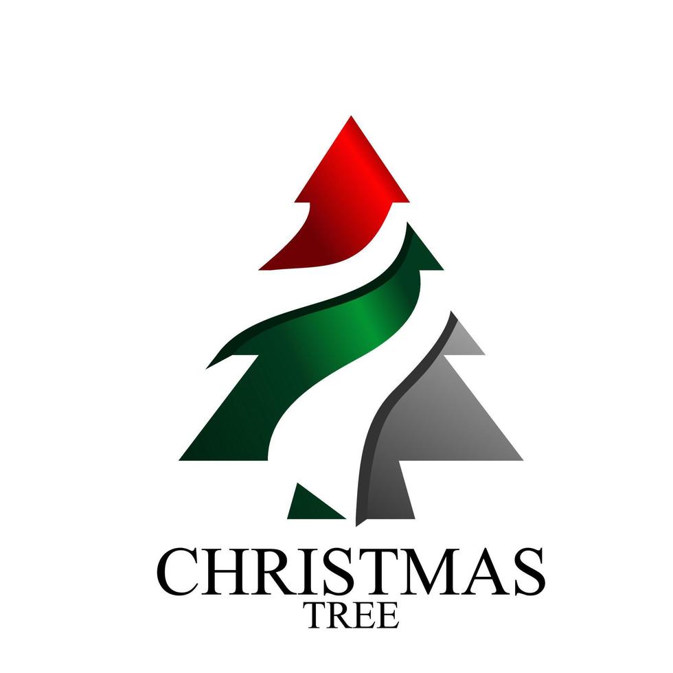 modern and simple christmas tree logo vector