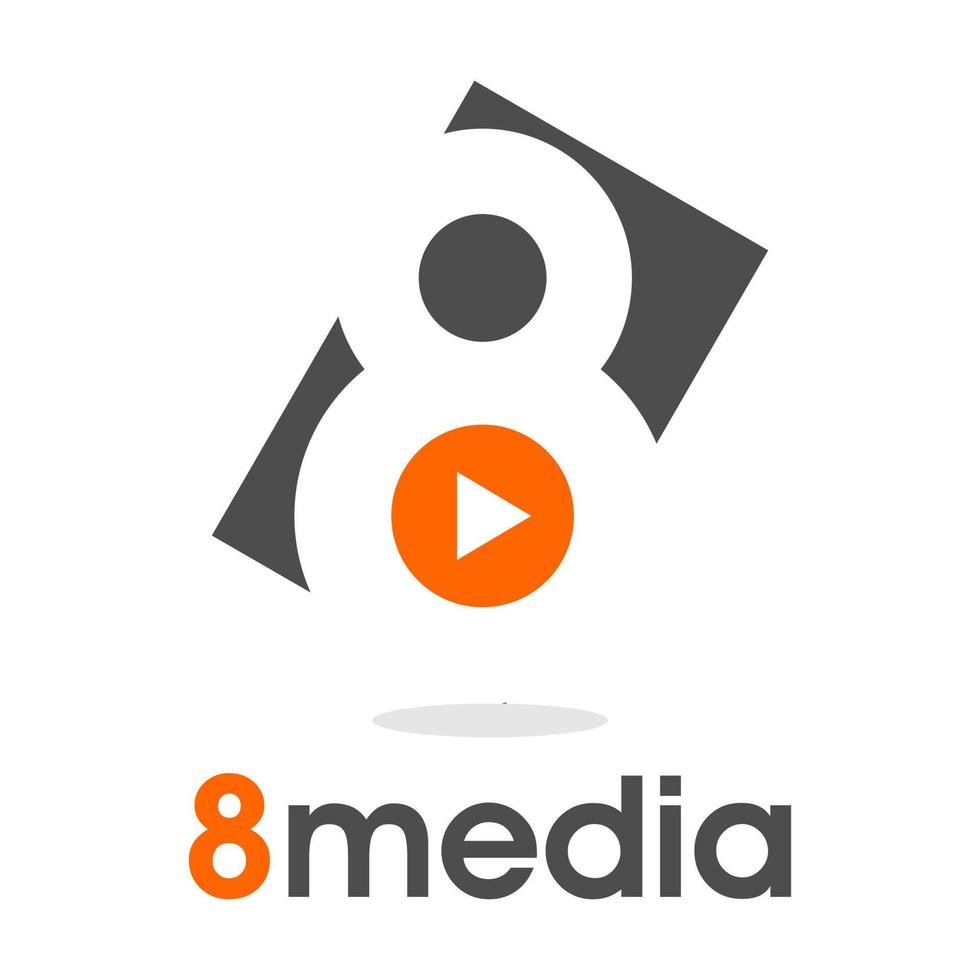 unique and modern logo 8 multimedia vector
