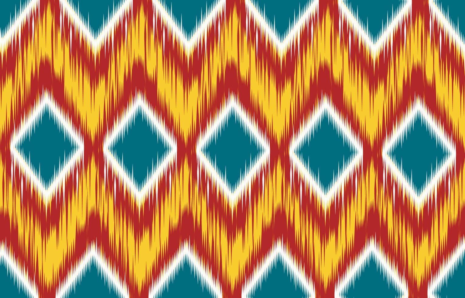 geometric ikat pattern yellow,red,white,green color,Tribal ethnic texture style,design for printing on products, background,scarf,clothing,wrapping,fabric,vector illustration. vector