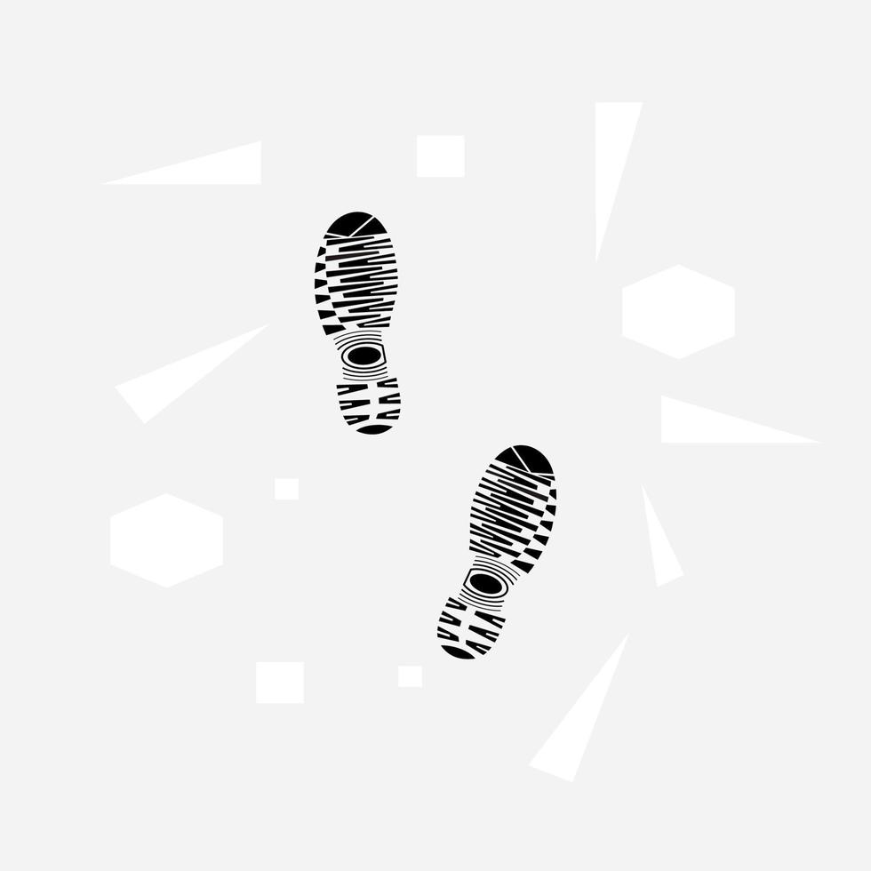 black shoe tracks simple isolated flat illustration vector