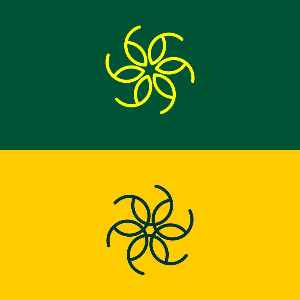 abstrack line flowers logo made from repeated abstrack letter d and e simple flat vector design