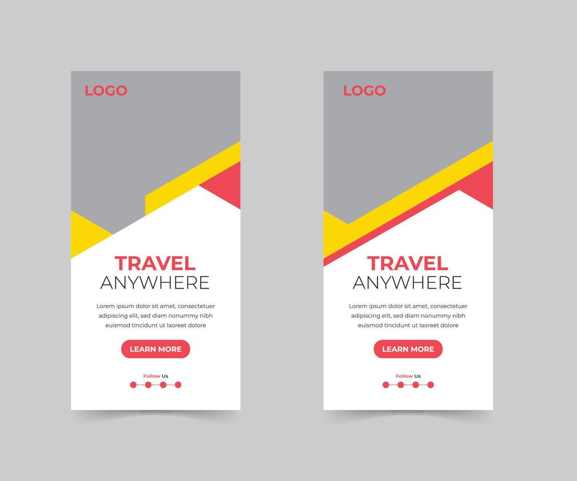 Corporate Web banner Web template landing page for traveling vector