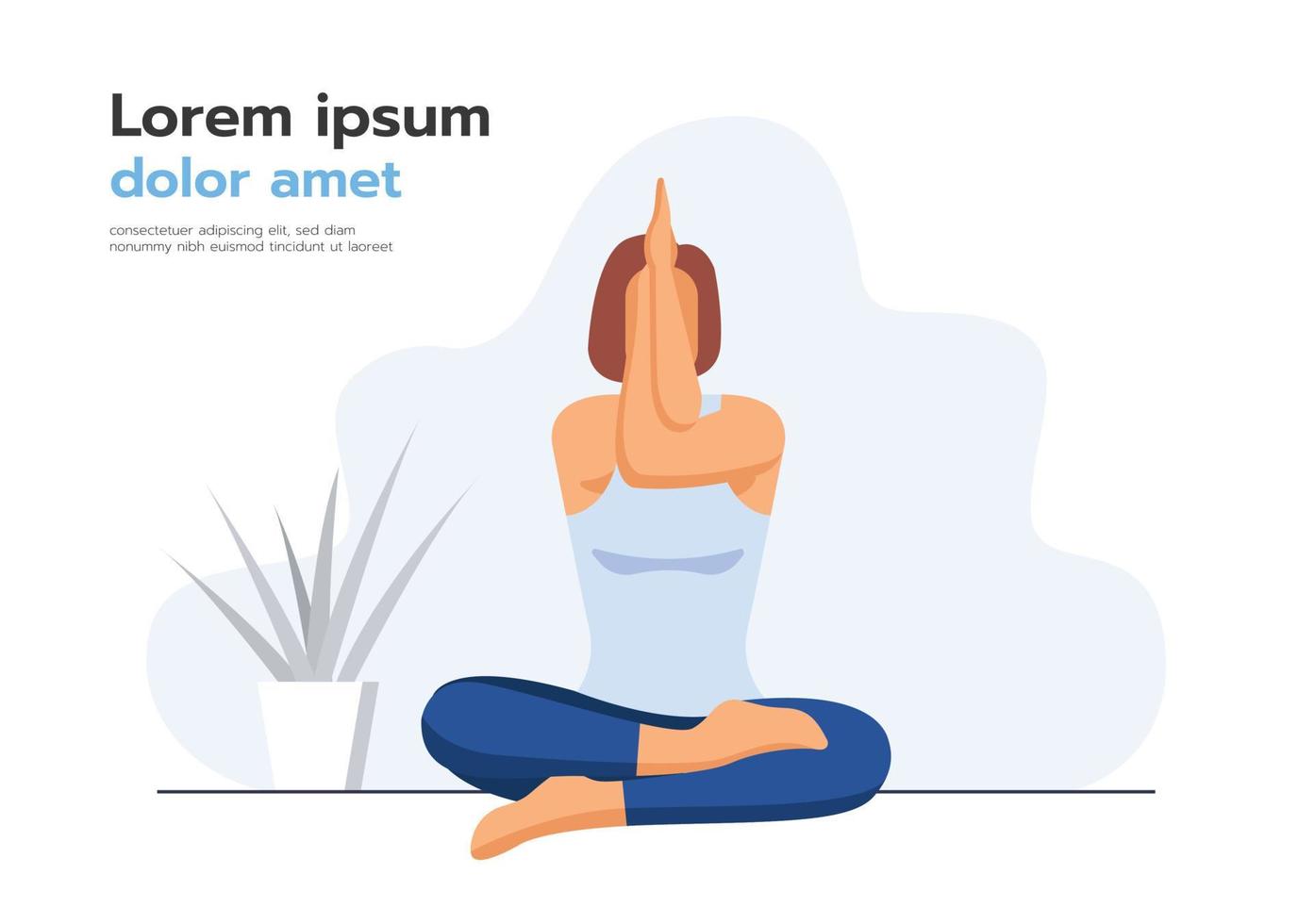 pose de águila de ejercicio de yoga, diseño de ilustrador y fondo aislado. vector