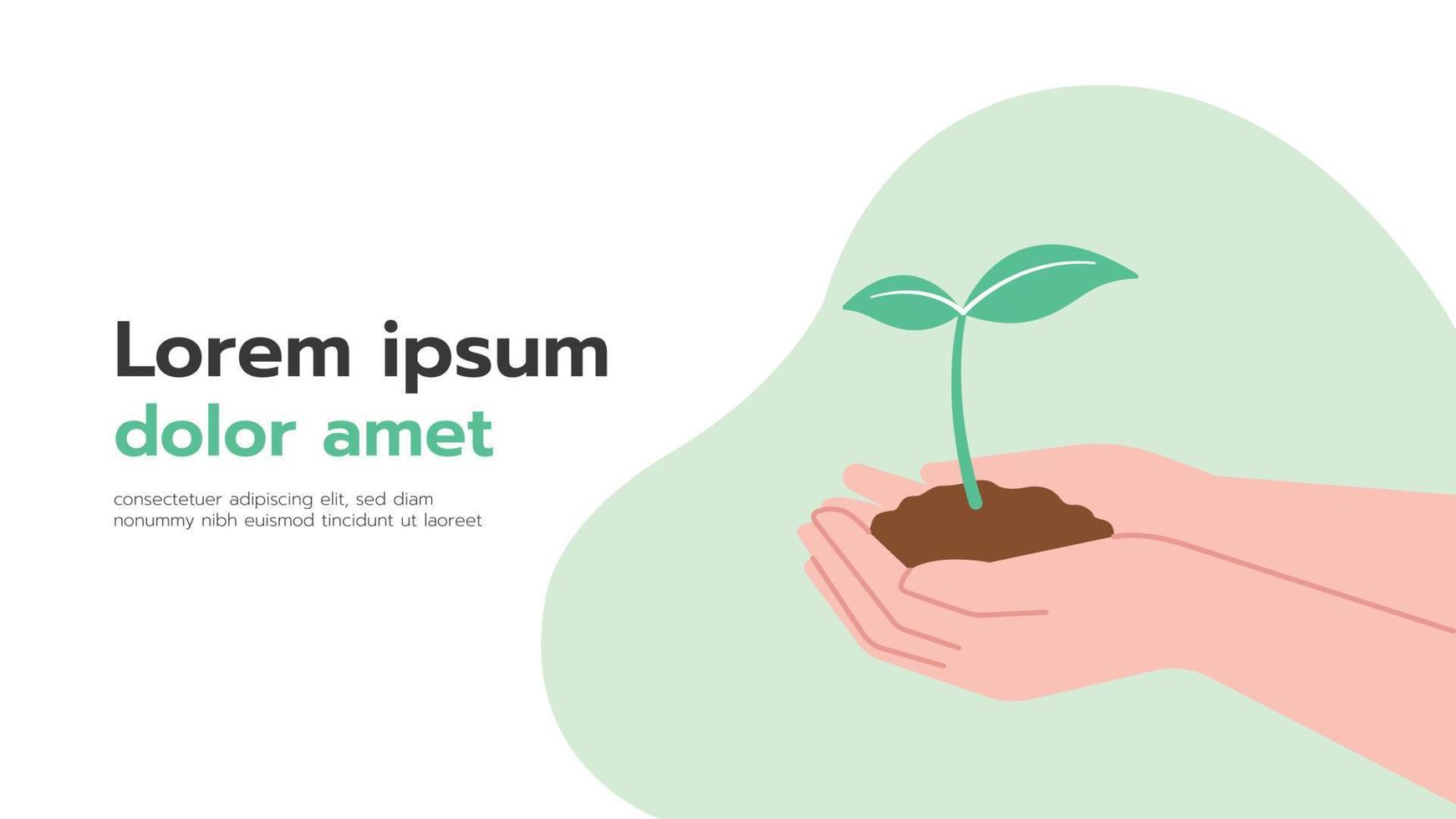 Hand holding a tree, plant tree vector