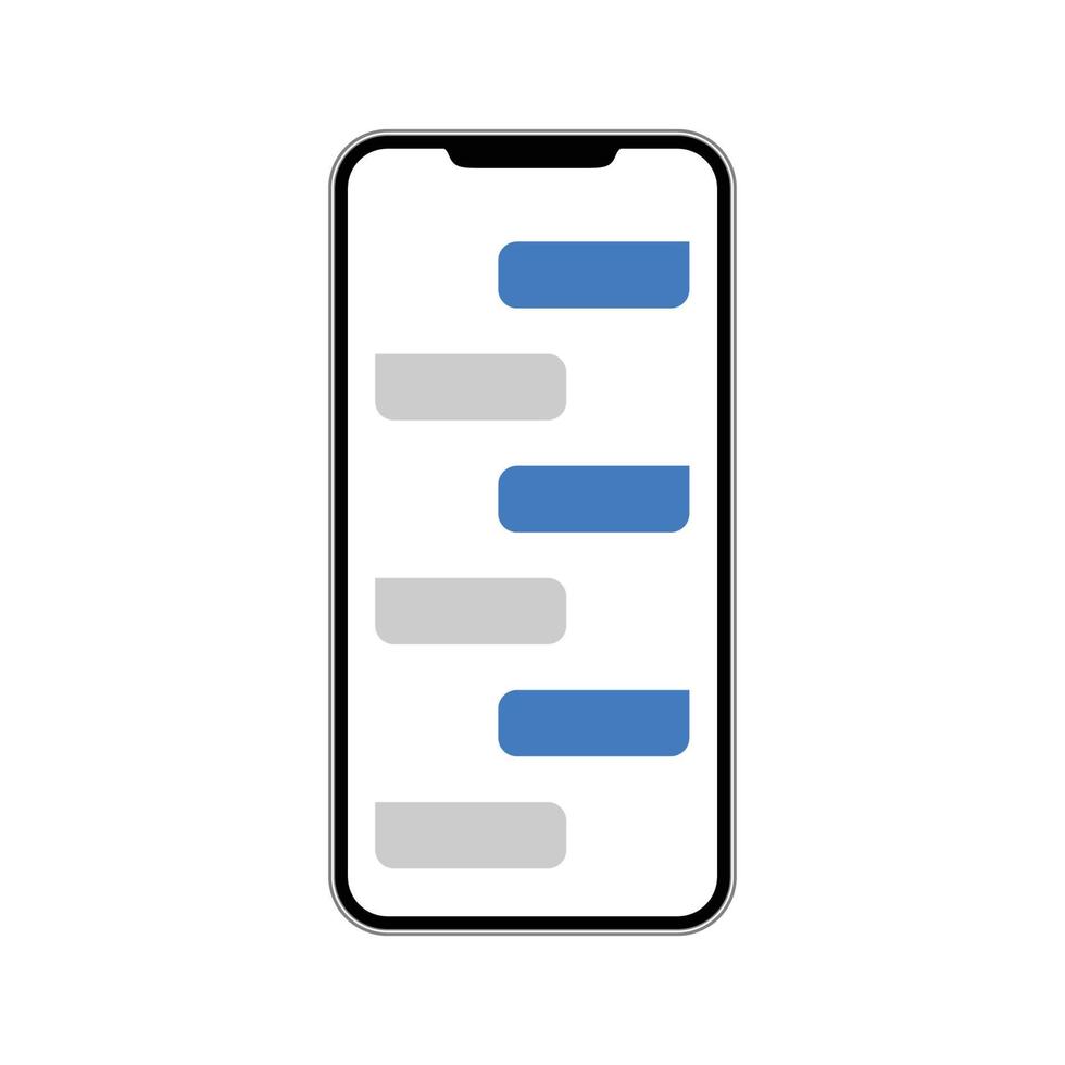 Smartphone message vector. Communication online chat. Display message on device screen. vector