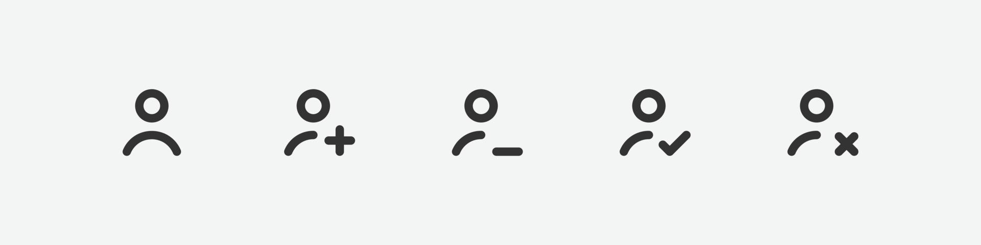 User profile vector icon set. User icon symbol. User vector illustration on isolated background.