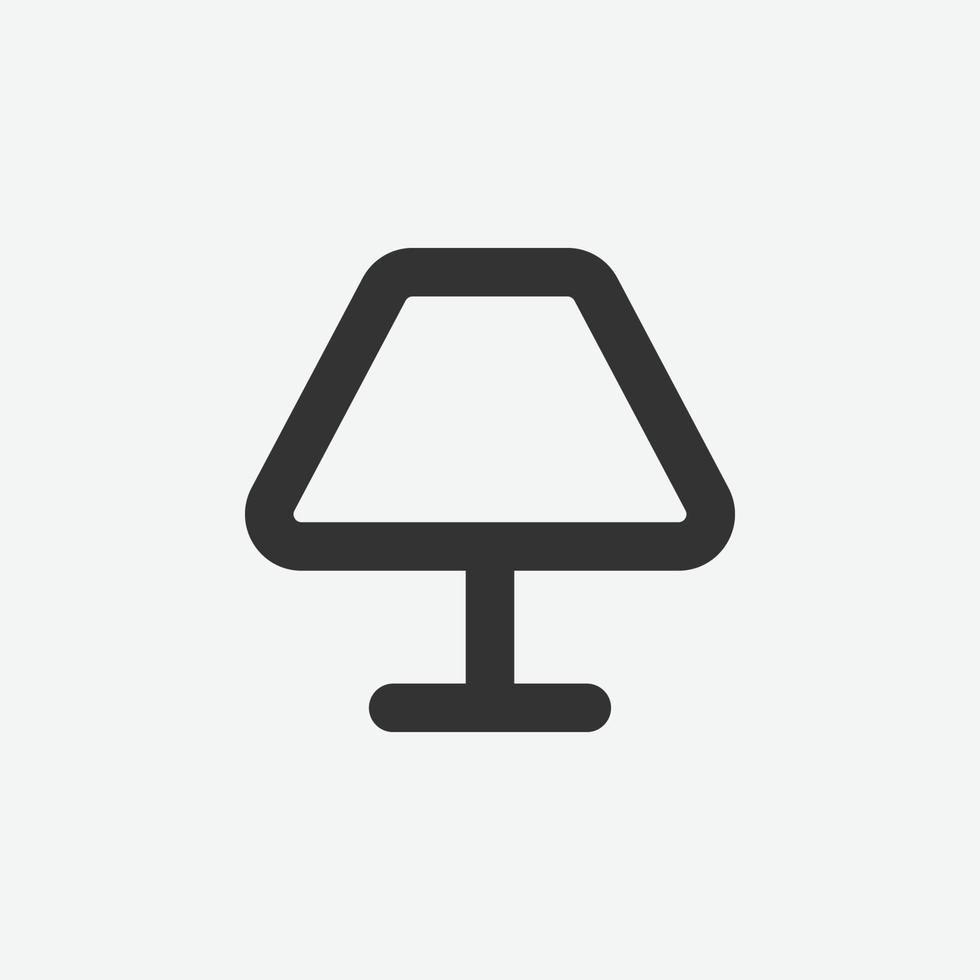Lamp vector icon. Desk lamp icon symbol. Light vector illustration on isolated background.