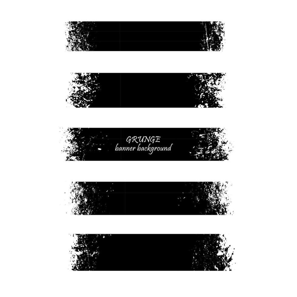 conjunto vectorial de fondo grunge negro para banner. vector