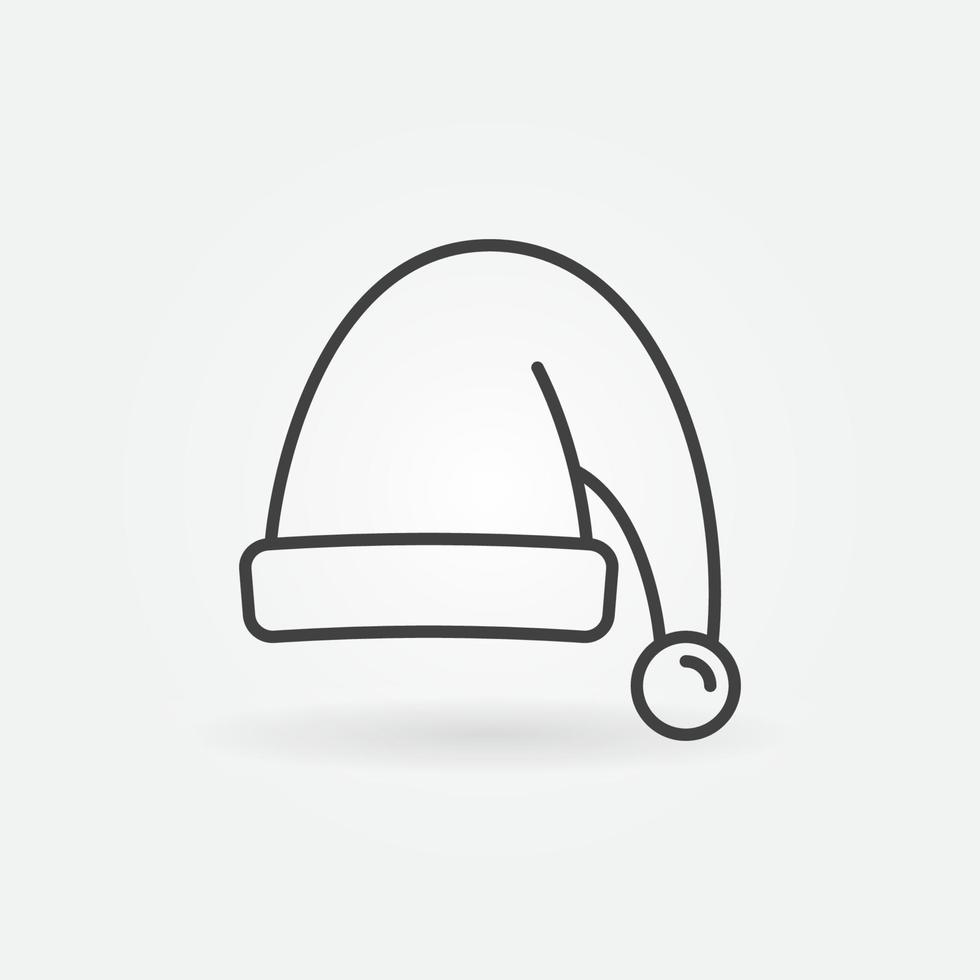 Christmas Santa Hat outline vector concept icon or sign