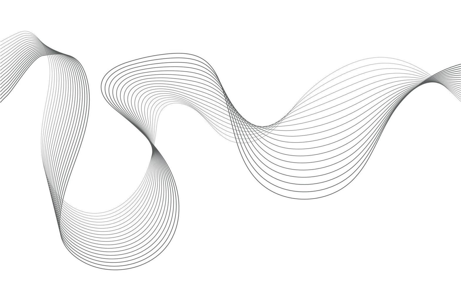 Abstract wave element for design. Digital frequency track equalizer. Stylized line art background. Vector illustration. Wave with lines created using blend tool. Curved wavy line, smooth stripe.