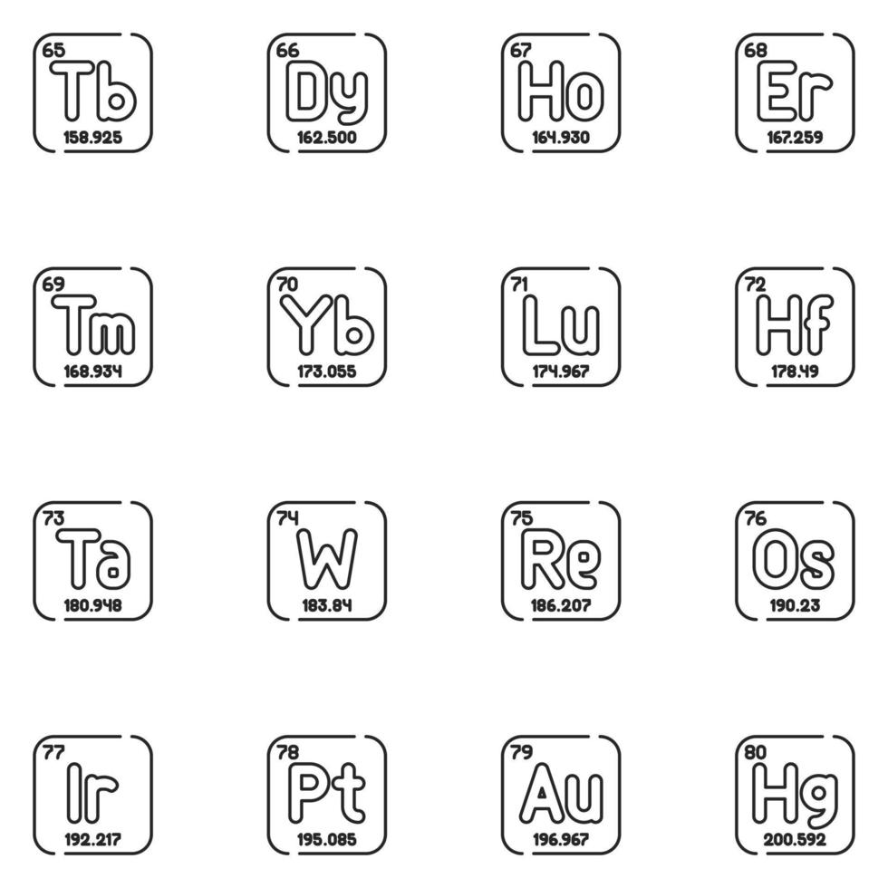 Periodic Line Icon Set vector